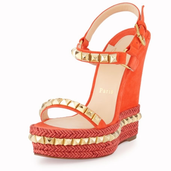 Christian Louboutin Shoes - Christian Louboutin Cataclou Capucine orange wedge